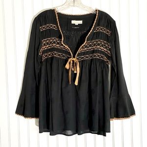 Odd Molly navy boho top SIZE 2 (MEDIUM)
